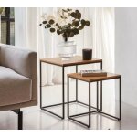 Lot de 2 tables gigognes d'appoint en bois et métal ana veryforma Lot de 2 tables gigognes d'appoint en bois et métal ana veryforma