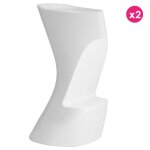 Lot de 2 tabourets de bar vondom moma high hauteur d'assise 74 blanc Lot de 2 tabourets de bar vondom moma high hauteur d'assise 74 blanc
