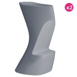 Lot de 2 tabourets de bar vondom moma high hauteur d'assise 74 gris Lot de 2 tabourets de bar vondom moma high hauteur d'assise 74 gris