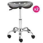 Lot de 2 tabourets de bureau gris fonc� kosyform