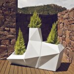 Lot de 3 pots jardinière faz vondom blanc basic Lot de 3 pots jardinière faz vondom blanc basic