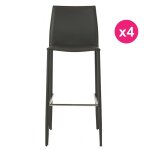 Lot de 4 chaises de bar simili - cuir gris kosyform Lot de 4 chaises de bar simili - cuir gris kosyform