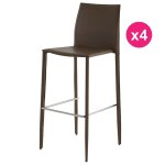Lot de 4 chaises de bar simili - cuir sable kosyform Lot de 4 chaises de bar simili - cuir sable kosyform