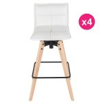 Lot de 4 chaises de bar similicuir blanc kosyform Lot de 4 chaises de bar similicuir blanc kosyform