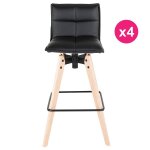 Lot de 4 chaises de bar similicuir noir kosyform Lot de 4 chaises de bar similicuir noir kosyform