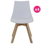 Lot de 4 chaises blanches et pi�tement ch�ne kosyform