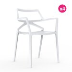 Lot de 4 chaises delta vondom blanc Lot de 4 chaises delta vondom blanc