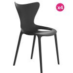 Lot de 4 chaises love vondom manta noir Lot de 4 chaises love vondom manta noir