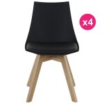 Lot de 4 chaises noire et piétement chêne kosyform Lot de 4 chaises noire et piétement chêne kosyform