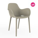 Lot de 4 chaises sabinas vondom ecru Lot de 4 chaises sabinas vondom ecru