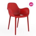 Lot de 4 chaises sabinas vondom rouge Lot de 4 chaises sabinas vondom rouge