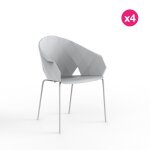 Lot de 4 chaises vases vondom blanc Lot de 4 chaises vases vondom blanc