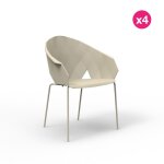 Lot de 4 chaises vases vondom ecru Lot de 4 chaises vases vondom ecru