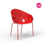 Lot de 4 chaises vases vondom rouge Lot de 4 chaises vases vondom rouge