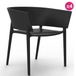 Lot de 4 chaises vondom design africa noir
