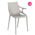 Lot de 4 chaises vondom ibiza avec accoudoirs ecru Lot de 4 chaises vondom ibiza avec accoudoirs ecru