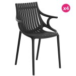 Lot de 4 chaises vondom ibiza avec accoudoirs noir Lot de 4 chaises vondom ibiza avec accoudoirs noir