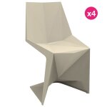 Lot de 4 chaises vondom voxel futuristes Écru Lot de 4 chaises vondom voxel futuristes Écru