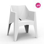 Lot de 4 chaises voxel vondom blanc Lot de 4 chaises voxel vondom blanc