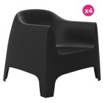 Lot de 4 fauteuils lounge solid vondom noir