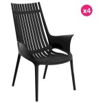 Lot de 4 fauteuils vondom ibiza revolution noir manta