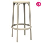 Lot de 4 tabourets de bar brooklyn vondom hauteur d'assise 76 cru