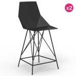 Lot de 4 tabourets faz vondom assise 66cm noir et métal Lot de 4 tabourets faz vondom assise 66cm noir et métal