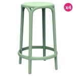 Lot de 4 tabourets hauts brooklyn vondom hauteur d'assise 66 pickle Lot de 4 tabourets hauts brooklyn vondom hauteur d'assise 66 pickle