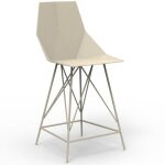 Lot de 4 tabourets haut faz vondom assise 66 cm ecru et métal Lot de 4 tabourets haut faz vondom assise 66 cm ecru et métal
