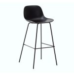 Lot de 4 tabourets hauts noir et métal noir tea veryforma Lot de 4 tabourets hauts noir et métal noir tea veryforma