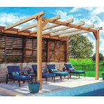 Pergola adoss�e en bois brut andorra 3x3m 9m2