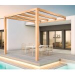 Pergola adoss�e en bois brut burgos 5x4m 20m2