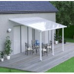 Pergola adossée olympia 3x4, 25m aluminium blanc et polycarbonate Pergola adossée olympia 3x4, 25m aluminium blanc et polycarbonate