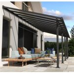 Pergola adossée olympia 3x8. 60m aluminiumsée gris et polycarbonate Pergola adossée olympia 3x8. 60m aluminiumsée gris et polycarbonate