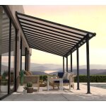 Pergola adossée olympia 3x9. 15m aluminium gris et polycarbonate Pergola adossée olympia 3x9. 15m aluminium gris et polycarbonate