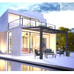 Pergola adossée stockholm 3. 5x3. 7m aluminium gris anthracite et toit Pergola adossée stockholm 3. 5x3. 7m aluminium gris anthracite et toit