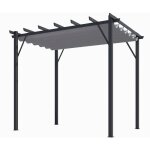 Pergola aluminium habrita anthracite 12m2 avec toile d'ombrage 280gr
