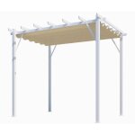 Pergola aluminium habrita blanc 12m2 avec toile d'ombrage 140gr