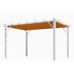 Pergola aluminium habrita orange 12m2 avec toile d'ombrage 140gr