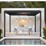 Pergola bioclimatique électrique aluminium rubans led 12m2 Pergola bioclimatique électrique aluminium rubans led 12m2
