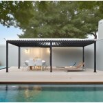 Pergola bioclimatique électrique aluminium rubans led 18m2 Pergola bioclimatique électrique aluminium rubans led 18m2