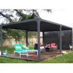 Pergola bioclimatique habrita 21. 5 m2 avec rideau coté 3. 6 Pergola bioclimatique habrita 21. 5 m2 avec rideau coté 3. 6