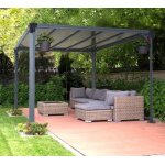 Pergola milano 3x3m aluminium gris et polycarbonate canopia Pergola milano 3x3m aluminium gris et polycarbonate canopia