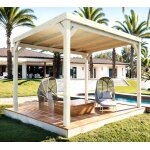 Pergola toiture en lames de bois strasbourg 4x4m 16m2
