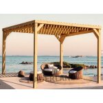 Pergola toiture en lames de bois toulouse 3x3m 9m2 Pergola toiture en lames de bois toulouse 3x3m 9m2