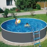 Piscine azuro ronde graphite - blanche 460x120 avec filtre  sable