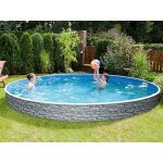 Piscine azuro ronde imitation pierre 460x120