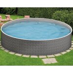 Piscine azuro ronde style rotin 360x120