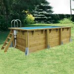 Piscine bois ubbink azura 250x450 h126cm liner bleu