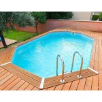 Piscine bois ubbink azura 355x490 h130 liner bleu